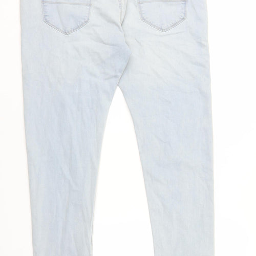 Marks and Spencer Womens Blue Cotton Skinny Jeans Size 38 in L30.5 in Regular Zip