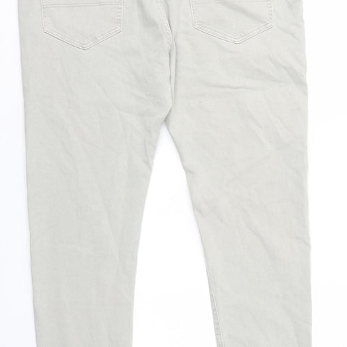 Marks and Spencer Womens Grey Cotton Skinny Jeans Size 40 in L30.5 in Regular Zip