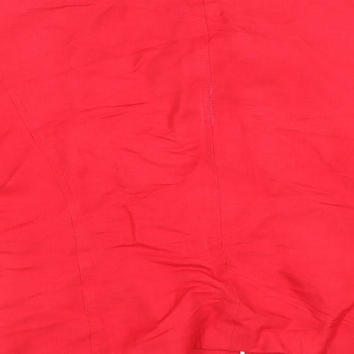 Planet Womens Red Jacket Size 8 Zip - Patch Pockets, Panelled Seam Detail, Fitted
