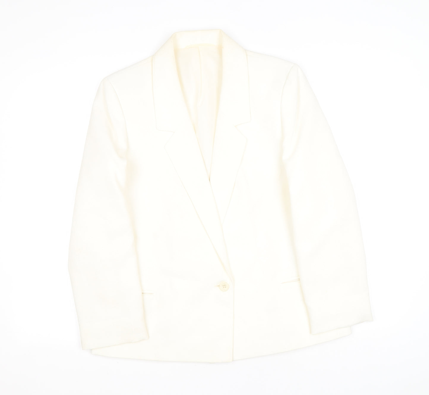 St Michael Womens Silver Jacket Blazer Size 12 Button