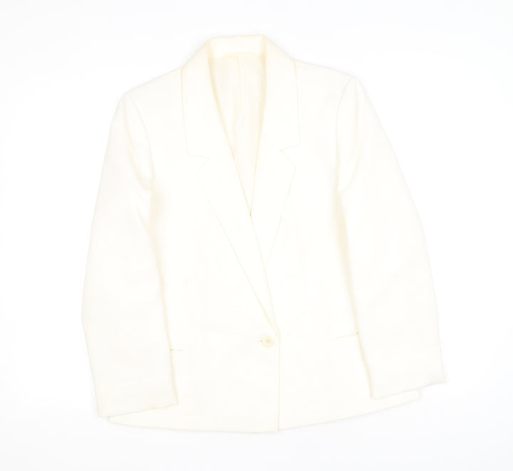 St Michael Womens Silver Jacket Blazer Size 12 Button