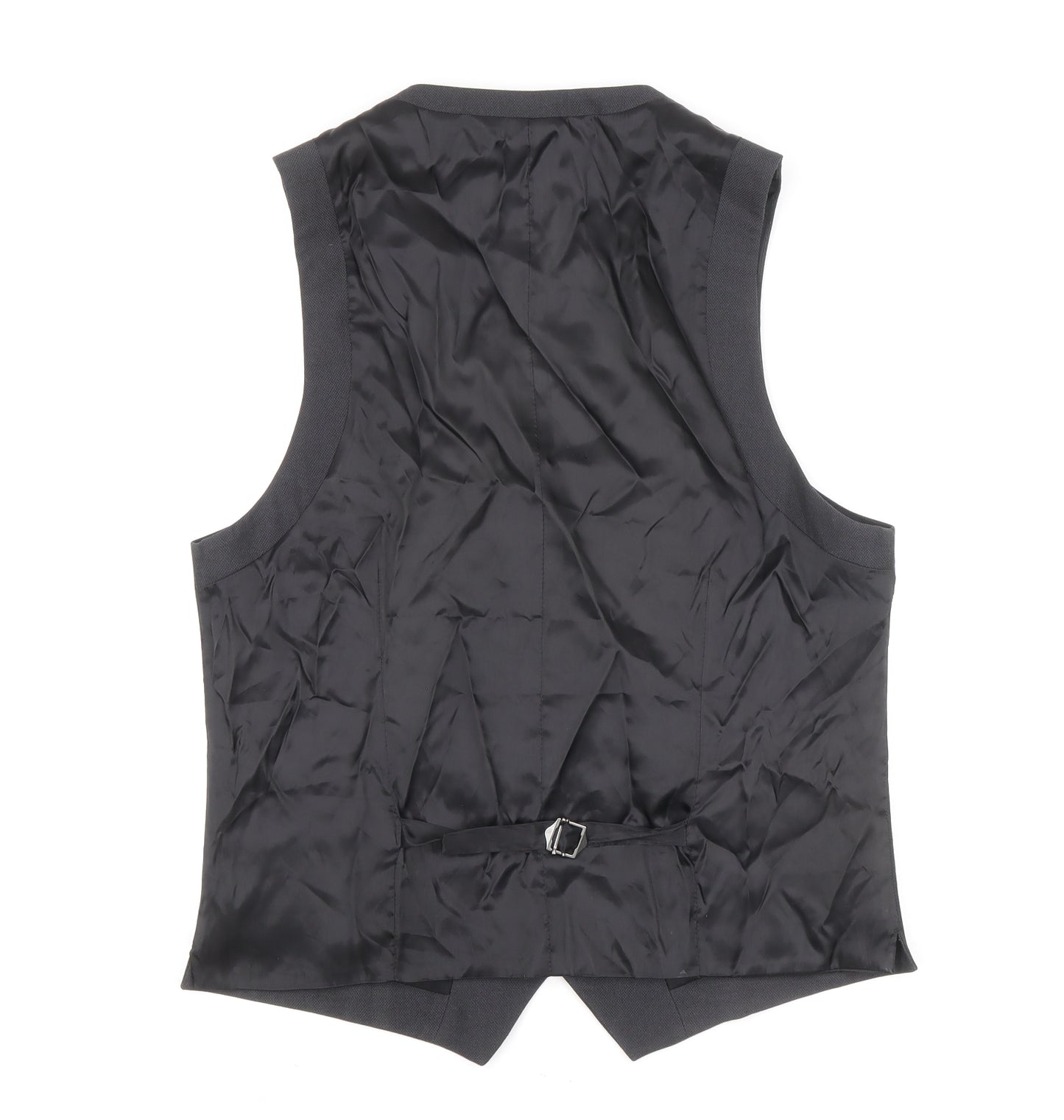 Topman Mens Black Polyester Jacket Suit Waistcoat Size 40