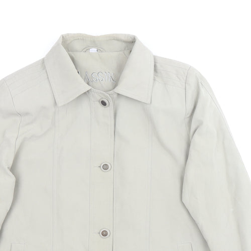 Klassik Womens Beige Jacket Size 10 Button