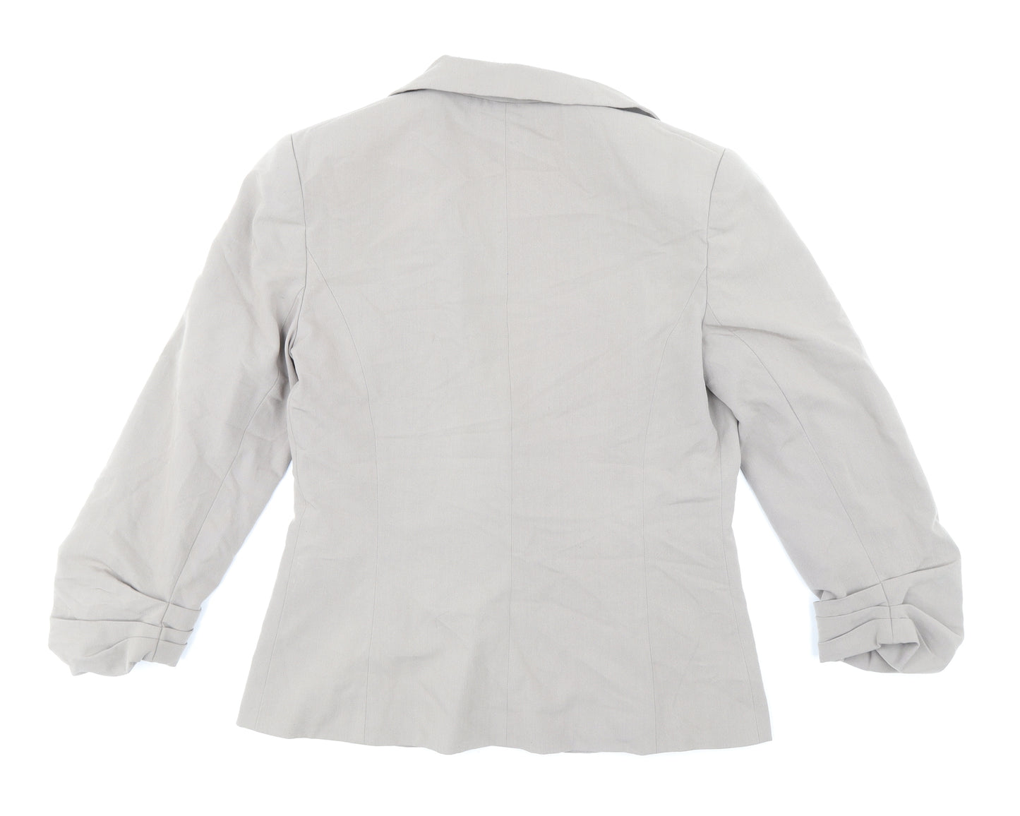 Atmosphere Womens Beige Jacket Blazer Size 10 Button - Fitted, Gathered Cuff Detail
