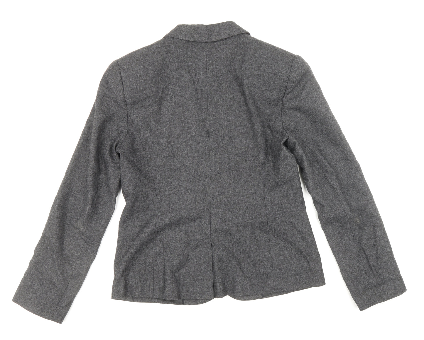 French Connection Womens Grey Wool Jacket Blazer Size 12 - Outer Patch Pockets