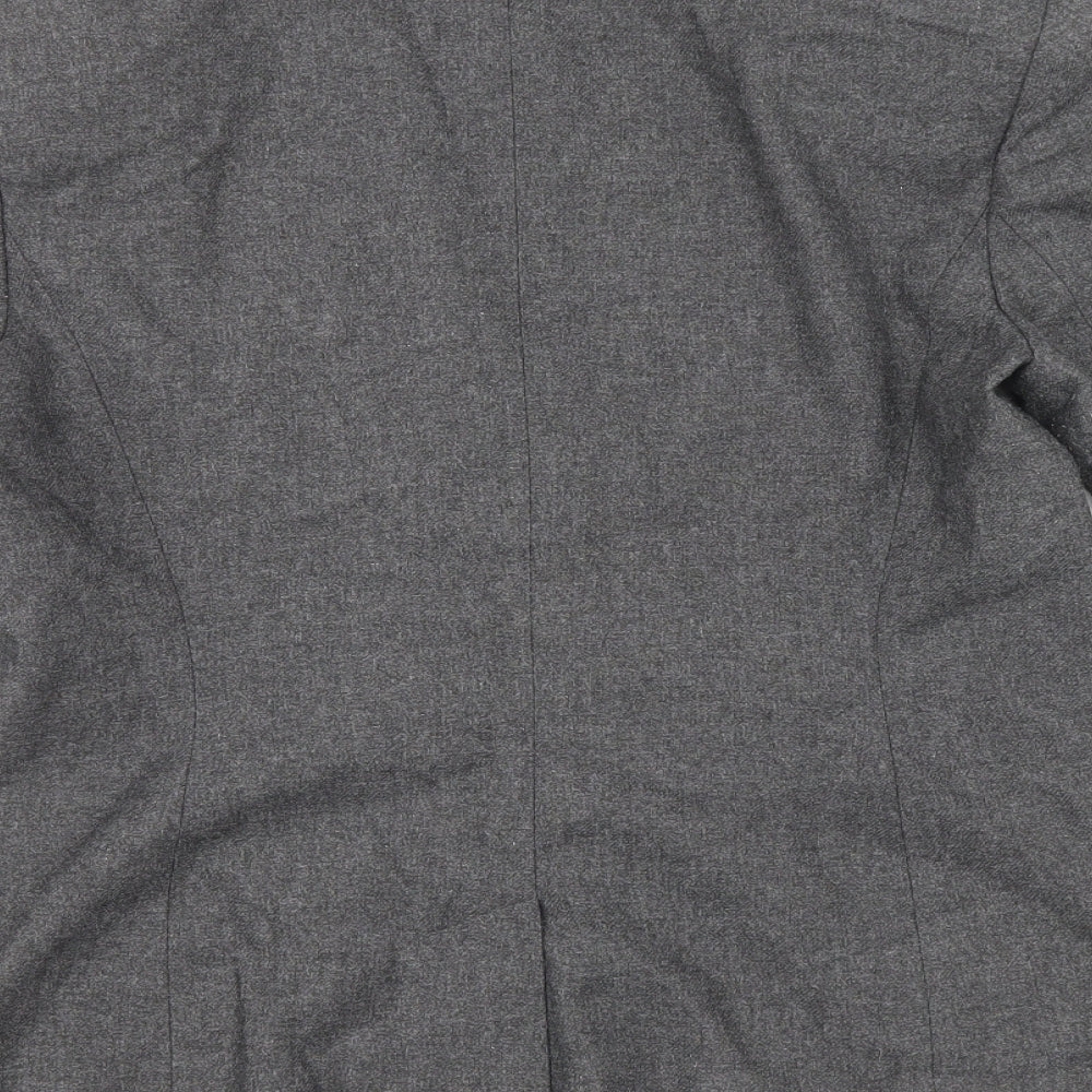 French Connection Womens Grey Wool Jacket Blazer Size 12 - Outer Patch Pockets