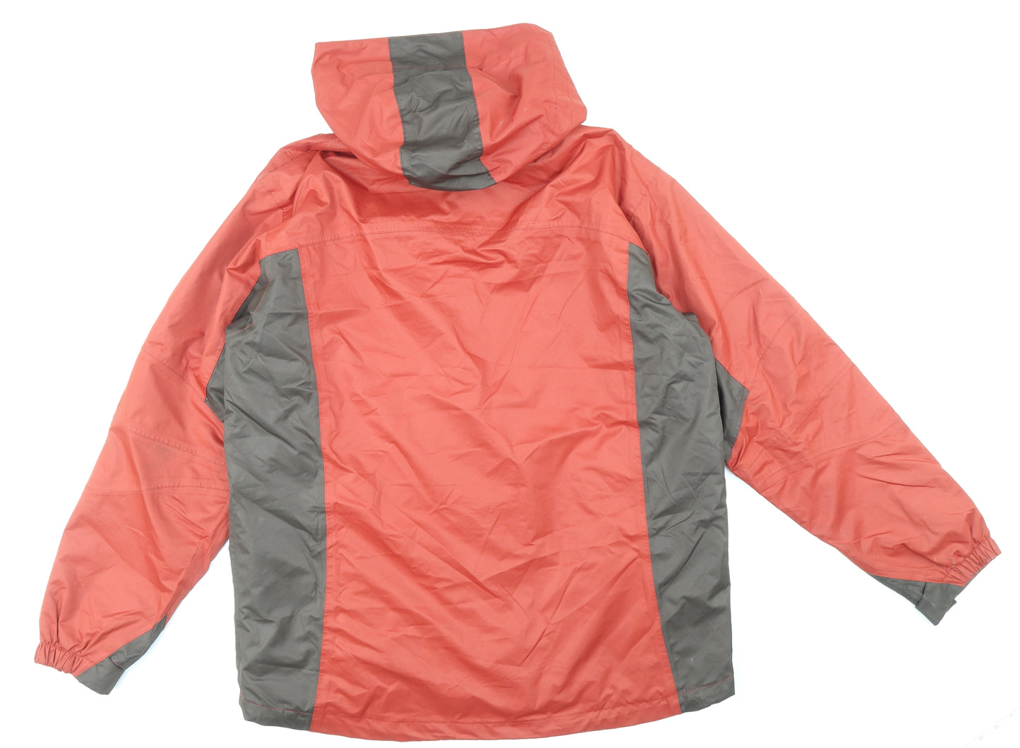 Mountain Life Mens Red Geometric Rain Coat Coat Size L Zip - Colourblocking