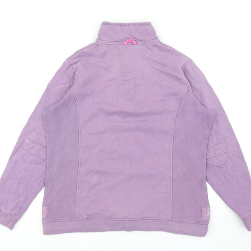 Joules Womens Purple Cotton Henley Sweatshirt Size 16 Button