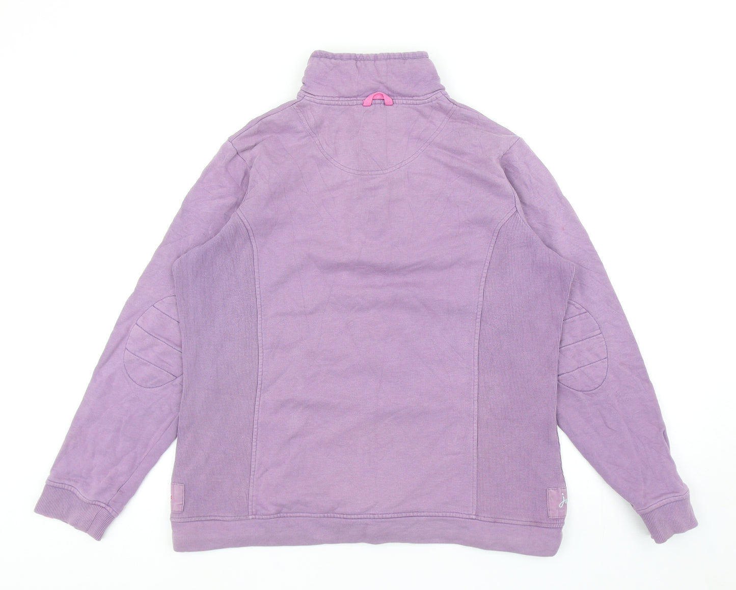 Joules Womens Purple Cotton Henley Sweatshirt Size 16 Button