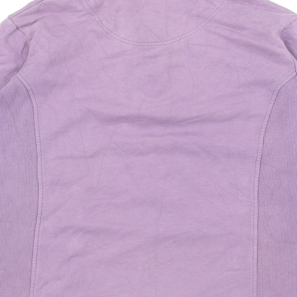 Joules Womens Purple Cotton Henley Sweatshirt Size 16 Button