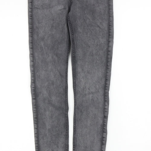 Denim & Co. Womens Grey Cotton Skinny Jeans Size 8 L28 in Regular Zip
