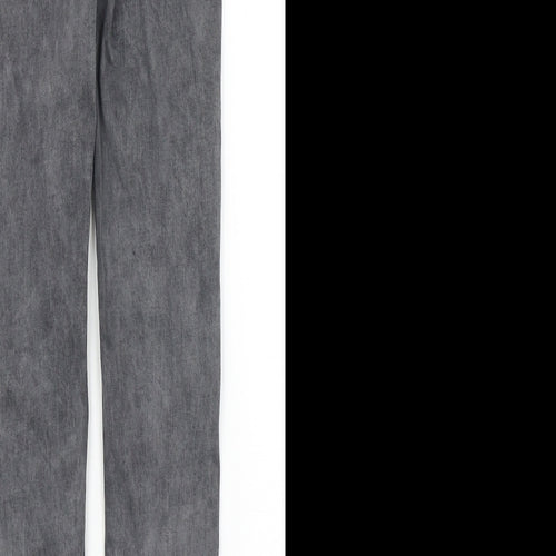 Denim & Co. Womens Grey Cotton Skinny Jeans Size 8 L28 in Regular Zip