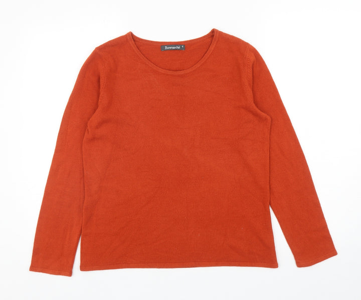 Bonmarché Womens Orange Round Neck Acrylic Pullover Jumper Size S