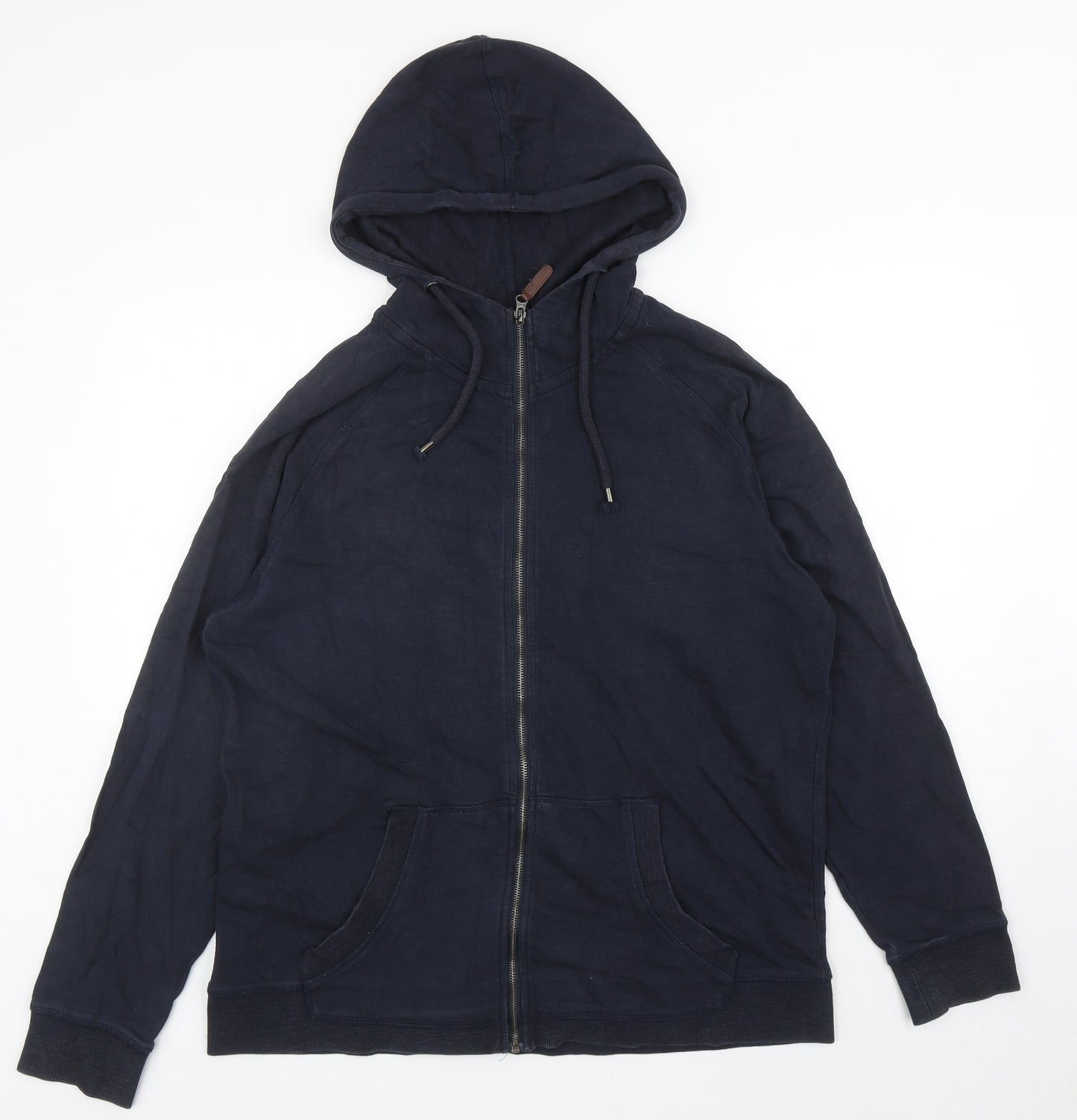 TU Mens Blue Cotton Full Zip Hoodie Size XL