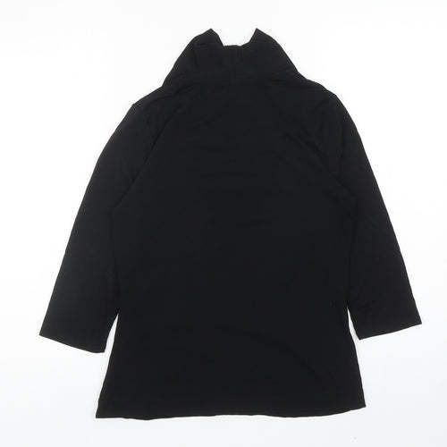 Amaryllis Womens Black Polyester Basic Blouse Size M V-Neck - Ruched