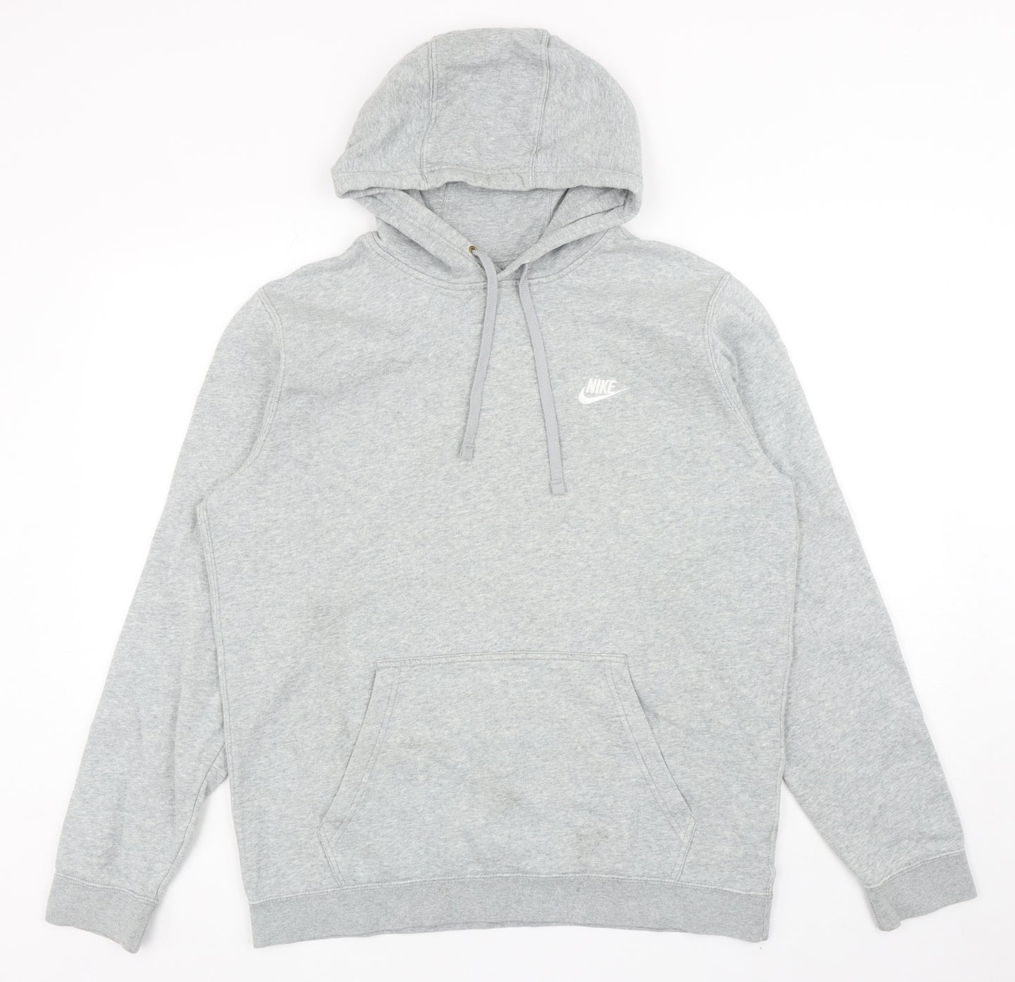 Nike Mens Grey Cotton Pullover Hoodie Size L