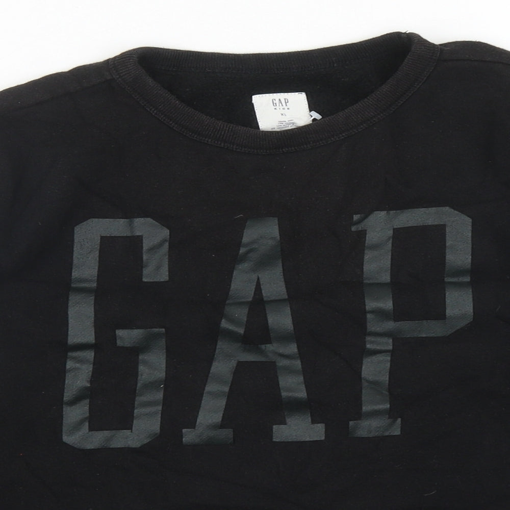 Gap Boys Black Cotton Pullover Sweatshirt Size XL Pullover