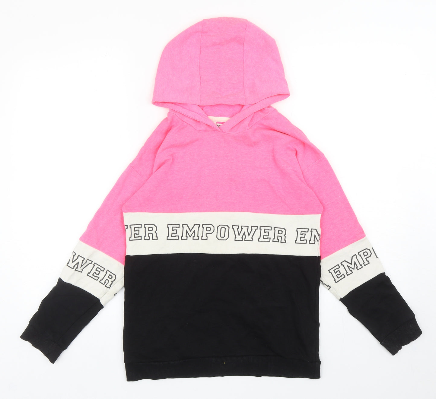 PEP&CO Girls Multicoloured Colourblock Polyester Pullover Hoodie Size 10-11 Years Pullover - Empower