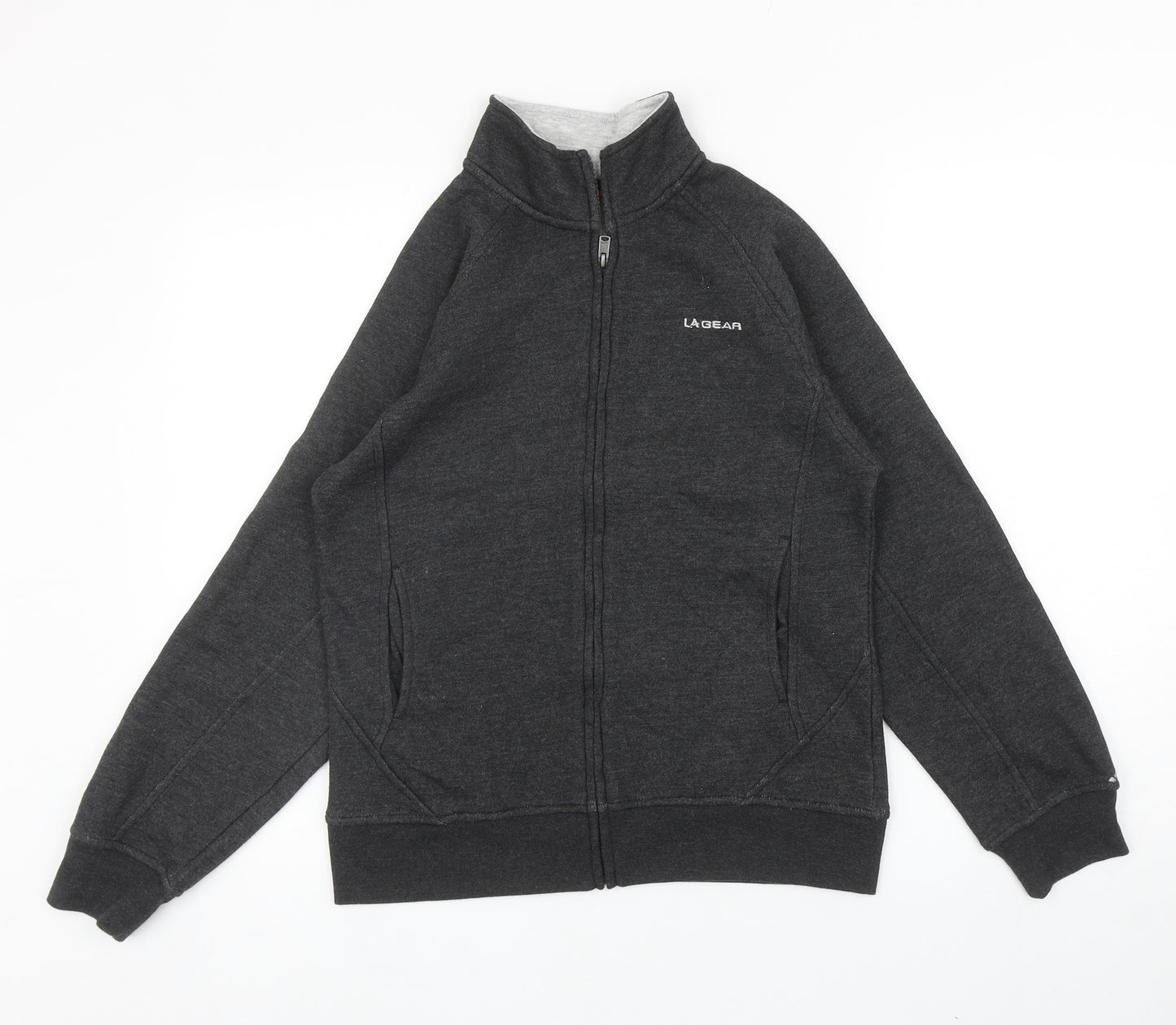 LA Gear Womens Grey Cotton Full Zip Sweatshirt Size 10 Zip