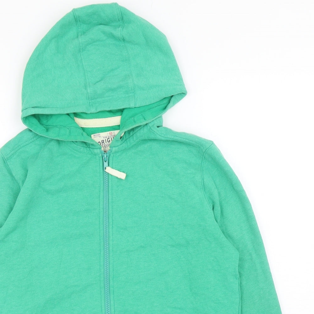 Marks and Spencer Girls Green Cotton Full Zip Hoodie Size 13-14 Years Zip