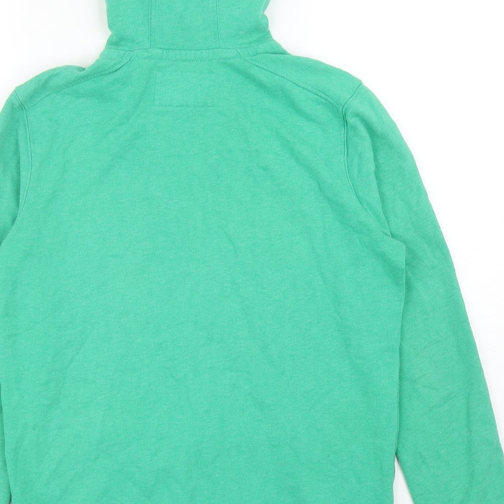 Marks and Spencer Girls Green Cotton Full Zip Hoodie Size 13-14 Years Zip