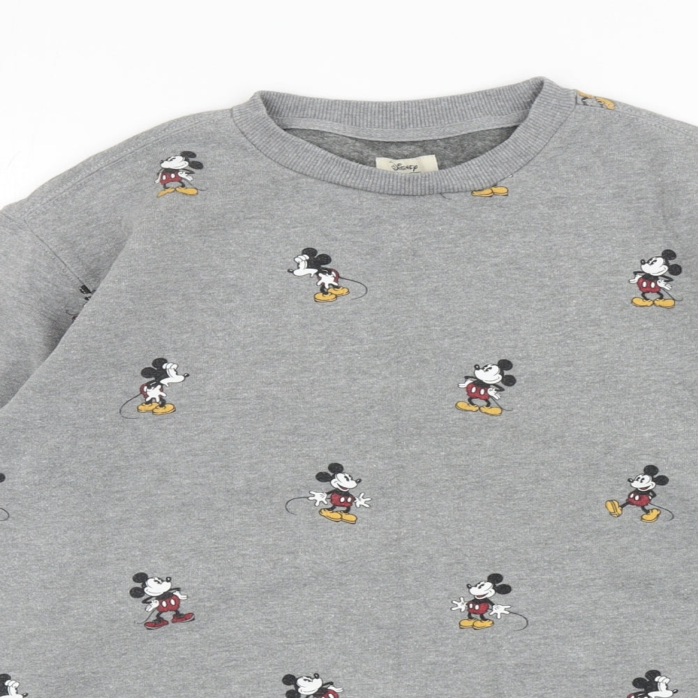 VANS Womens Grey Geometric Cotton Pullover Sweatshirt Size S Pullover - Mickey Mouse
