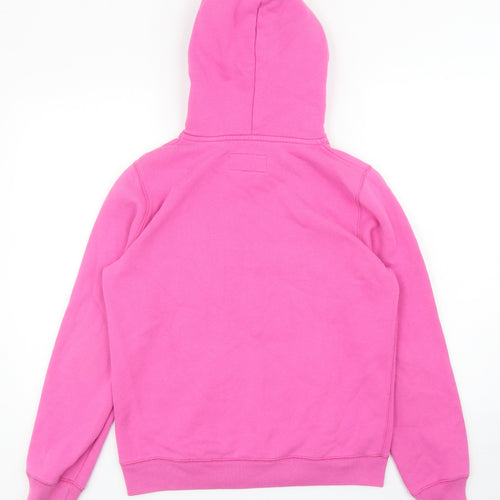 Jack Wills Womens Pink Cotton Pullover Hoodie Size 10 Pullover