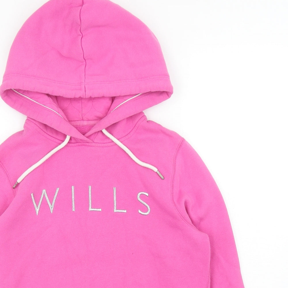 Jack Wills Womens Pink Cotton Pullover Hoodie Size 10 Pullover