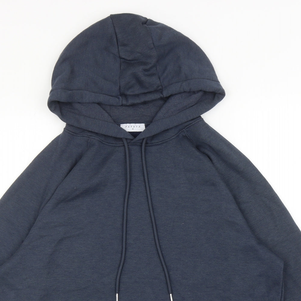 Papaya Womens Blue Viscose Pullover Hoodie Size M Pullover