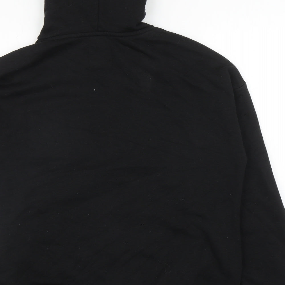 Bershka Mens Black Cotton Pullover Hoodie Size M - Statue Print