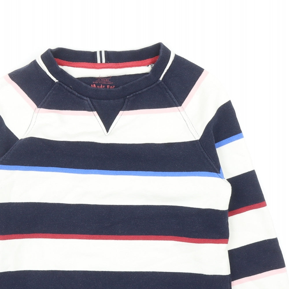 Joules Girls Multicoloured Striped Cotton Pullover Sweatshirt Size 11 Years Pullover