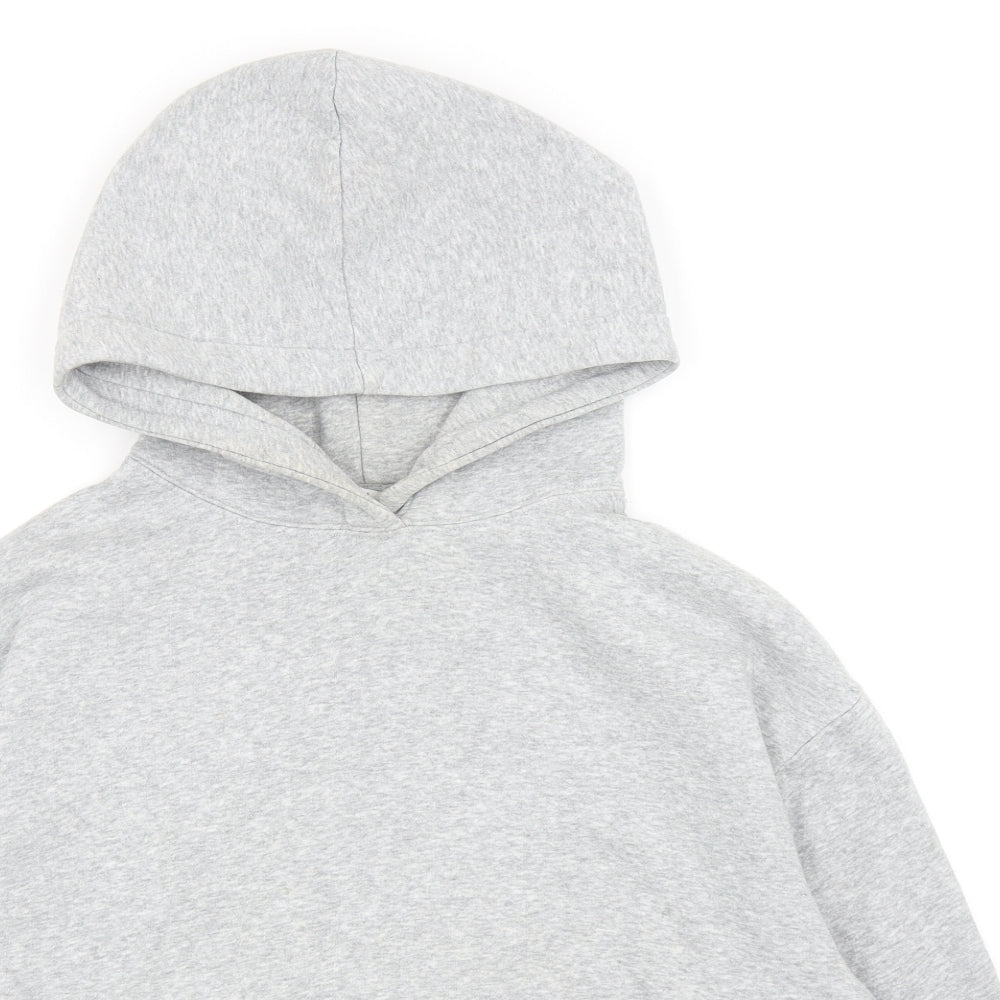 Zara Womens Grey Polyester Pullover Hoodie Size M Pullover - Cropped