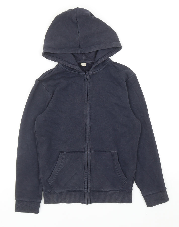 TU Boys Blue Cotton Full Zip Hoodie Size 9 Years Zip