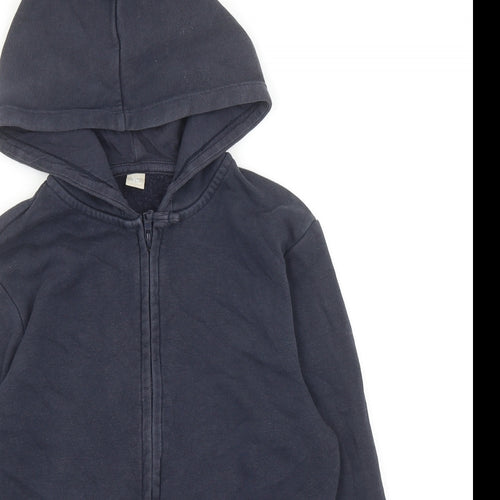 TU Boys Blue Cotton Full Zip Hoodie Size 9 Years Zip