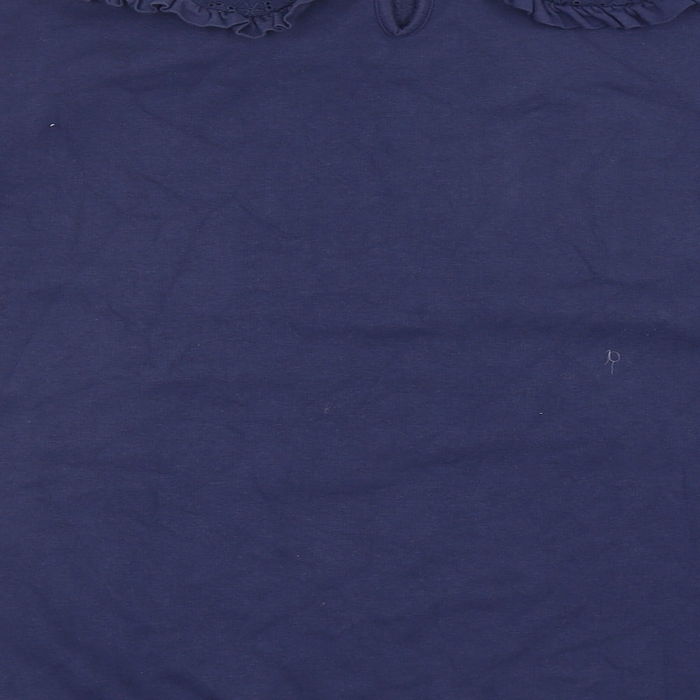 George Womens Blue Cotton Pullover Sweatshirt Size XL Button - Collared