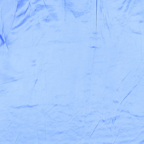 Marks and Spencer Womens Blue Viscose Basic Blouse Size 18 Mock Neck