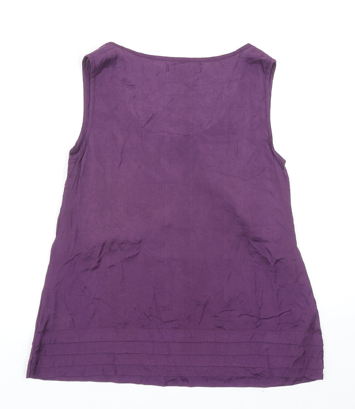 Lime Collection Womens Purple Viscose Basic Tank Size 12 Scoop Neck