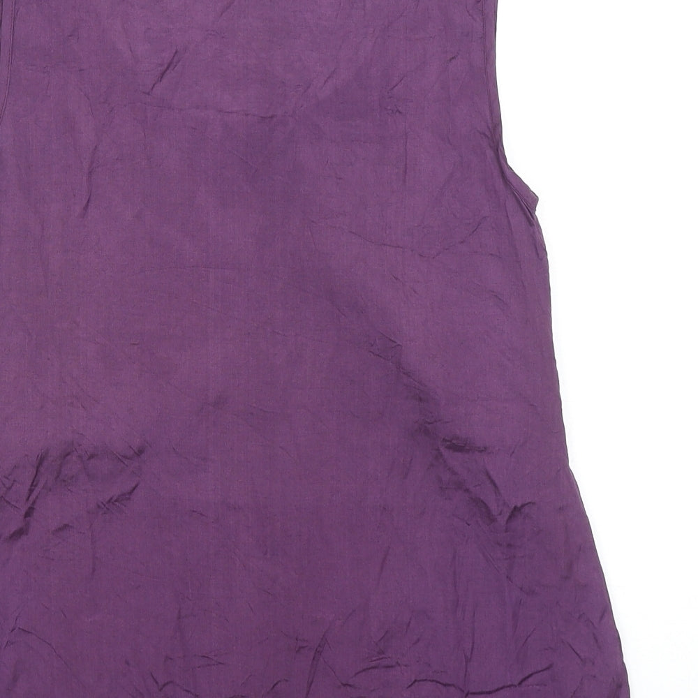 Lime Collection Womens Purple Viscose Basic Tank Size 12 Scoop Neck