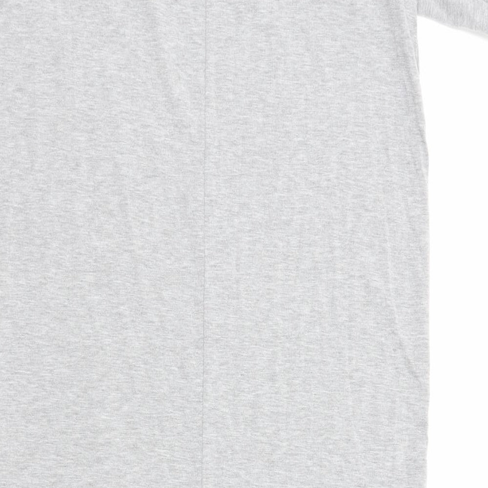 Nasty Gal Womens Grey Viscose T-Shirt Dress Size 12 Mock Neck Pullover