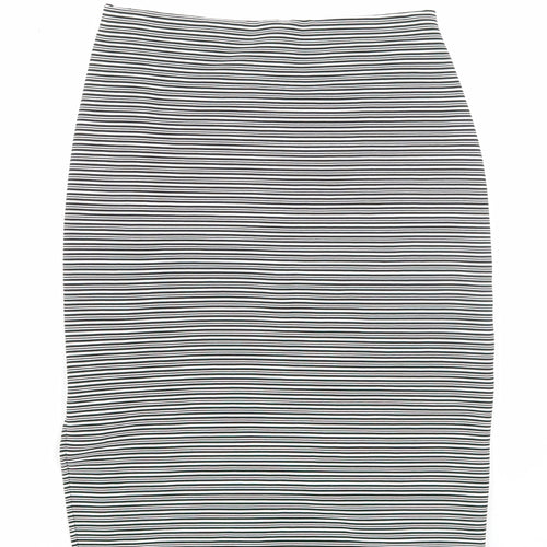Atmosphere Womens Black Striped Polyester Straight & Pencil Skirt Size 10 Zip