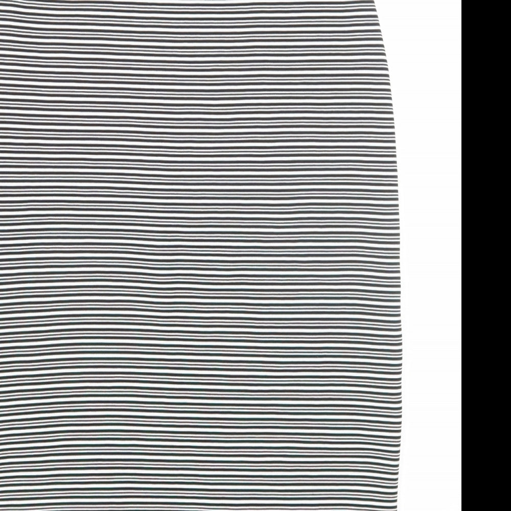 Atmosphere Womens Black Striped Polyester Straight & Pencil Skirt Size 10 Zip
