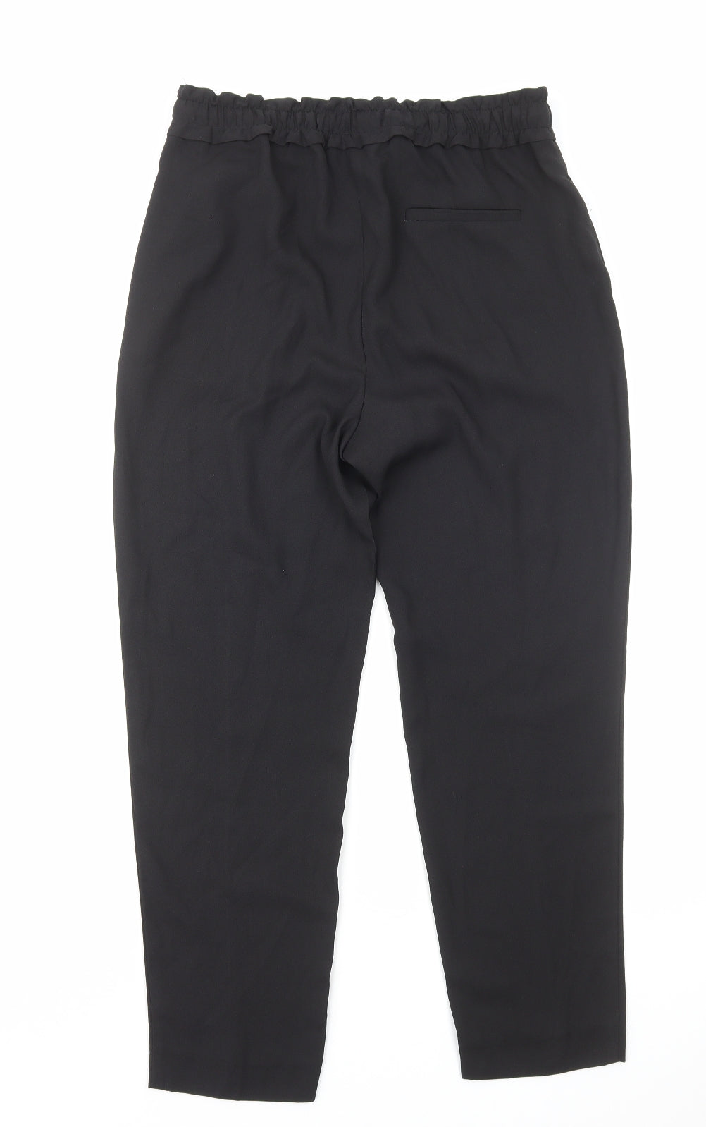 Zara Womens Black Polyester Dress Pants Trousers Size S L25 in Regular Drawstring
