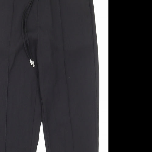 Zara Womens Black Polyester Dress Pants Trousers Size S L25 in Regular Drawstring