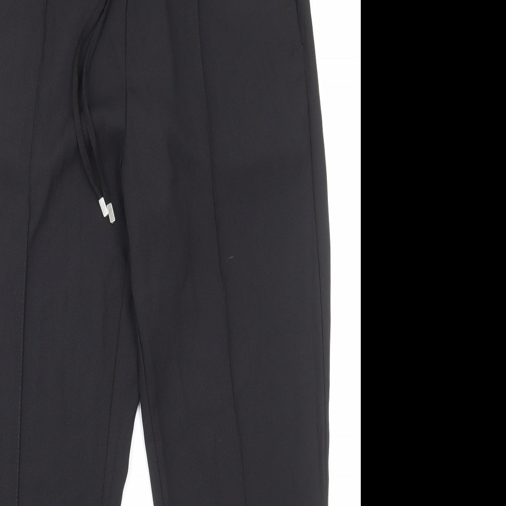 Zara Womens Black Polyester Dress Pants Trousers Size S L25 in Regular Drawstring