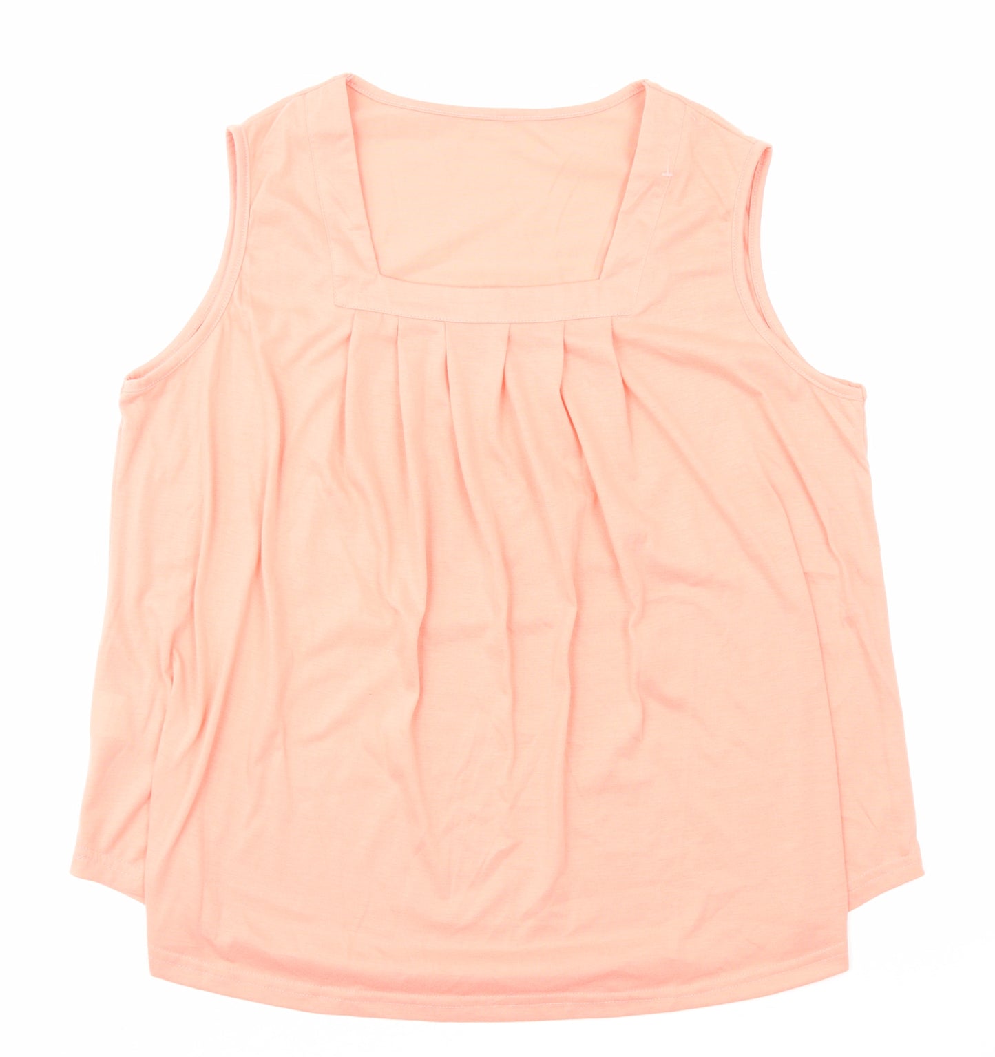 Preworn Womens Orange Polyester Basic Tank Size XL Square Neck