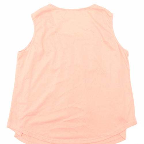 Preworn Womens Orange Polyester Basic Tank Size XL Square Neck