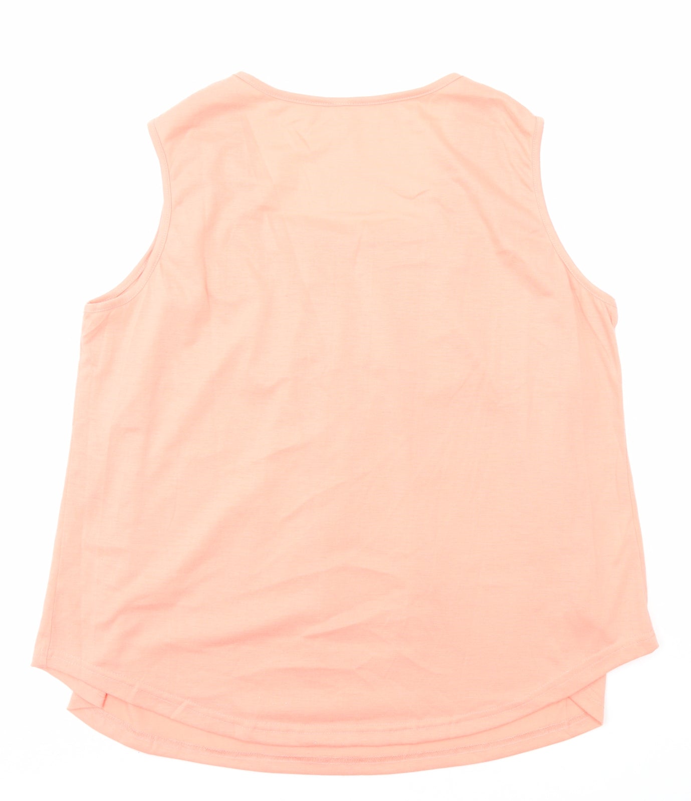 Preworn Womens Orange Polyester Basic Tank Size XL Square Neck