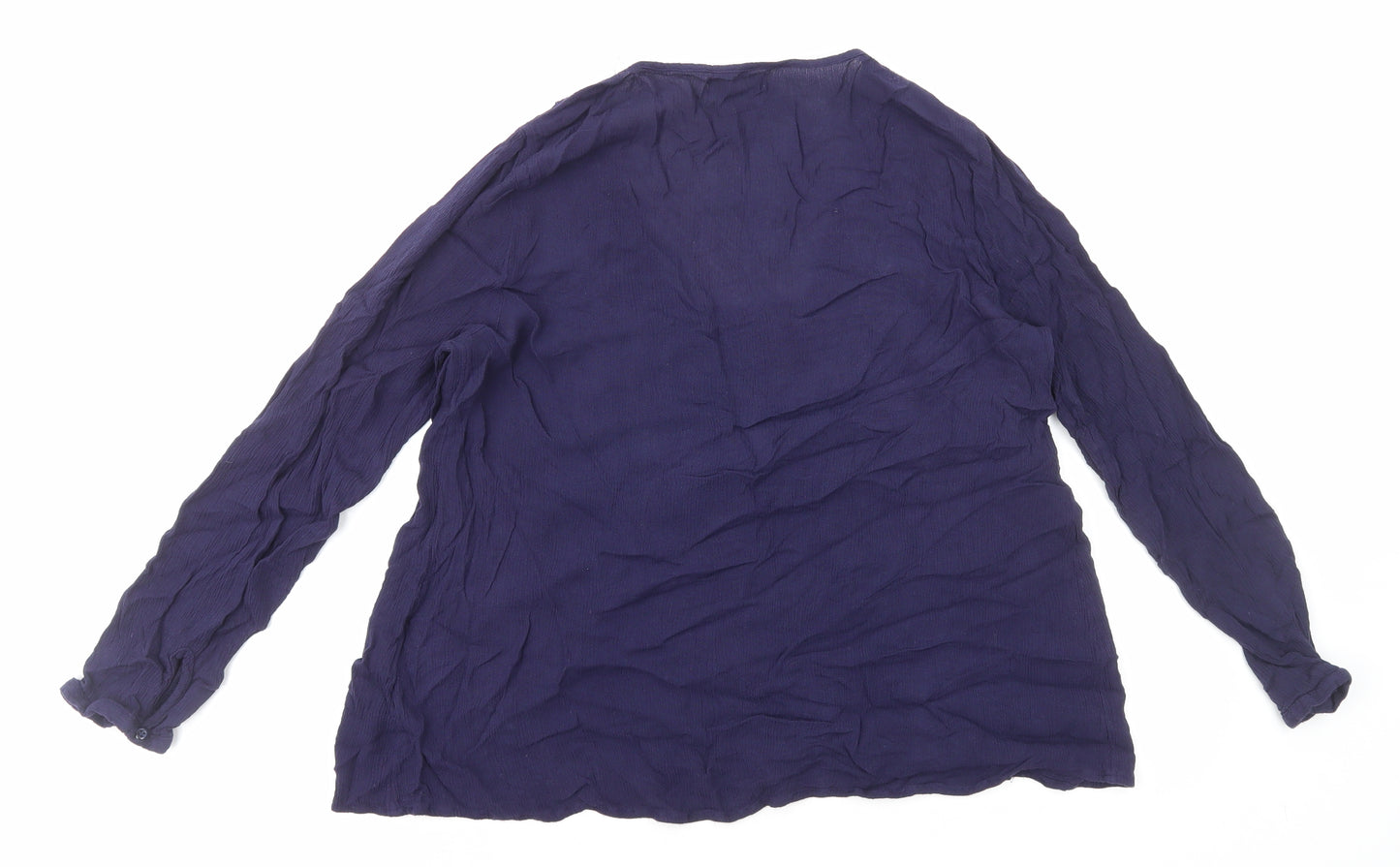 Papaya Womens Blue Viscose Basic Blouse Size 10 Square Neck