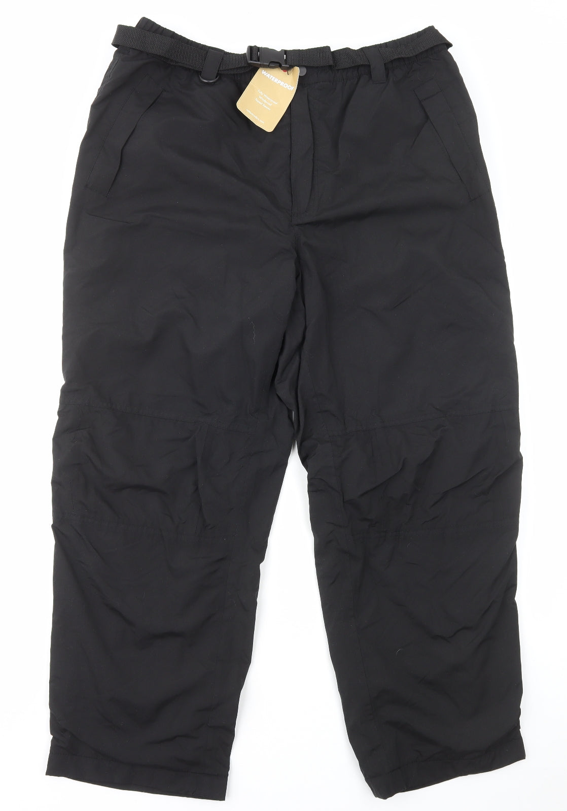 Cotton Traders Mens Black Polyester Windbreaker Trousers Size XL L38 in Regular Zip