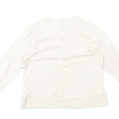 Zara Womens Beige Cotton Pullover Sweatshirt Size S Pullover